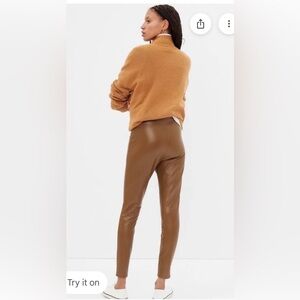 GAP brown faux Leather leggings, XL